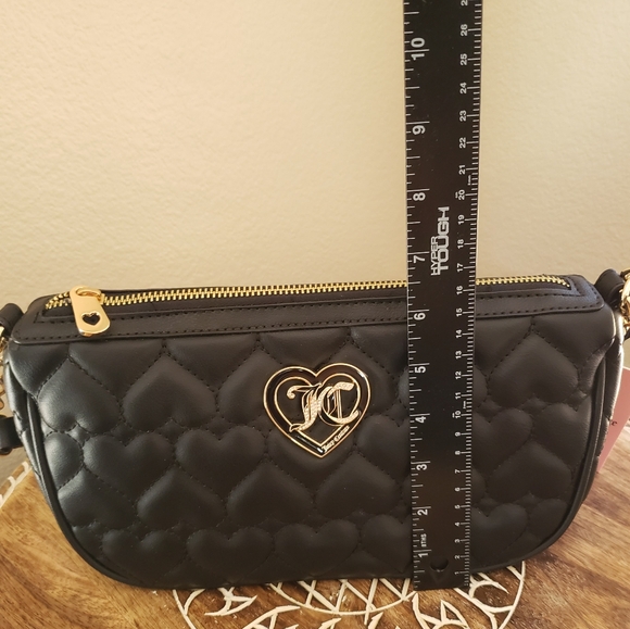 Juicy Couture Black Flawless Shoulder Bag & Slim Elongated Bifold Wallet NWT - Picture 7 of 16